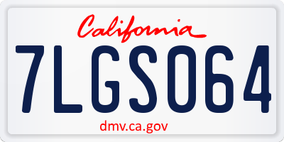 CA license plate 7LGS064