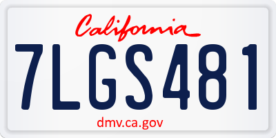 CA license plate 7LGS481