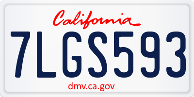 CA license plate 7LGS593