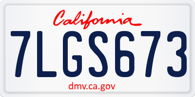 CA license plate 7LGS673