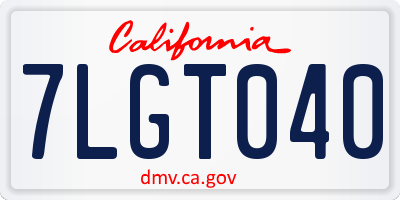 CA license plate 7LGT040