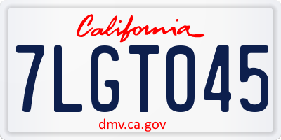 CA license plate 7LGT045
