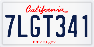 CA license plate 7LGT341