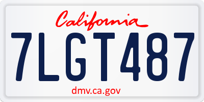 CA license plate 7LGT487