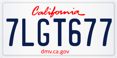 CA license plate 7LGT677