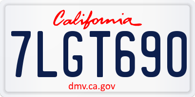 CA license plate 7LGT690
