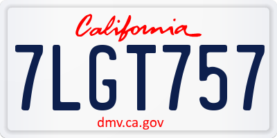 CA license plate 7LGT757