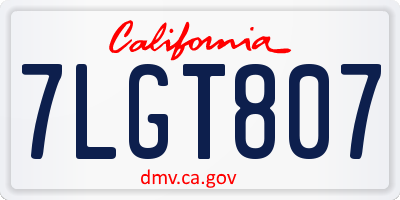 CA license plate 7LGT807