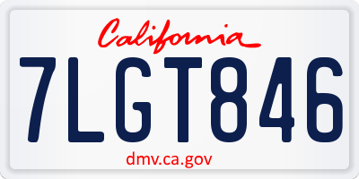 CA license plate 7LGT846