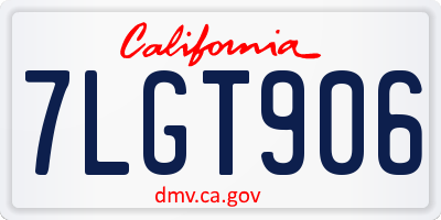 CA license plate 7LGT906