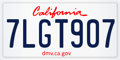 CA license plate 7LGT907