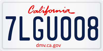 CA license plate 7LGU008