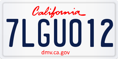 CA license plate 7LGU012