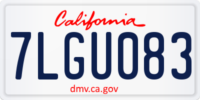 CA license plate 7LGU083