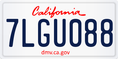 CA license plate 7LGU088