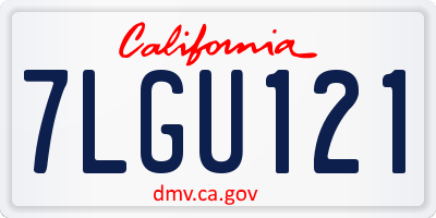CA license plate 7LGU121