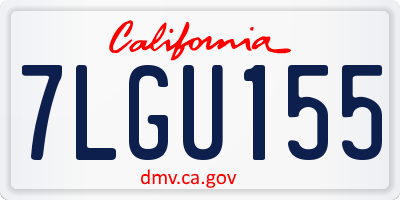 CA license plate 7LGU155