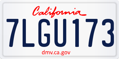 CA license plate 7LGU173