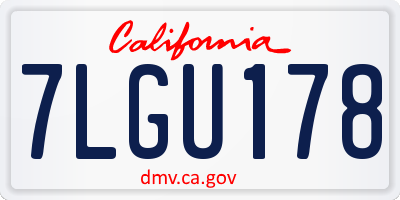CA license plate 7LGU178