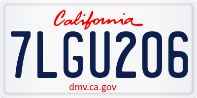 CA license plate 7LGU206