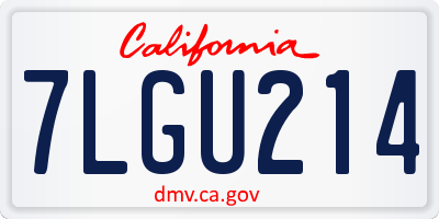 CA license plate 7LGU214