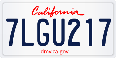 CA license plate 7LGU217