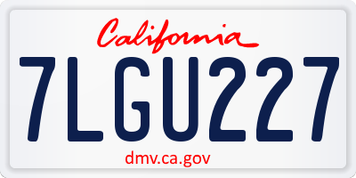 CA license plate 7LGU227