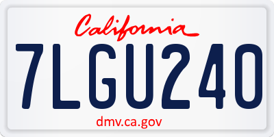 CA license plate 7LGU240