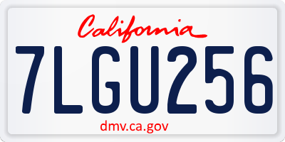 CA license plate 7LGU256