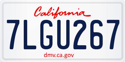 CA license plate 7LGU267