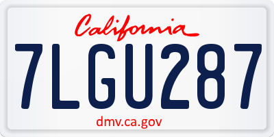 CA license plate 7LGU287