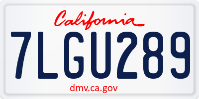 CA license plate 7LGU289