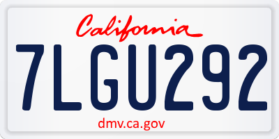 CA license plate 7LGU292