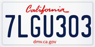 CA license plate 7LGU303
