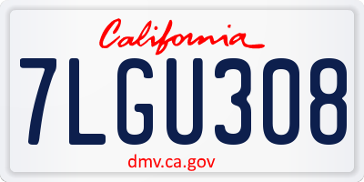 CA license plate 7LGU308