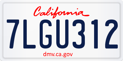 CA license plate 7LGU312