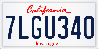 CA license plate 7LGU340