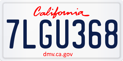 CA license plate 7LGU368
