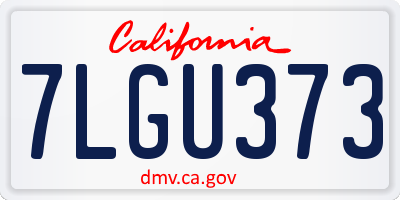 CA license plate 7LGU373