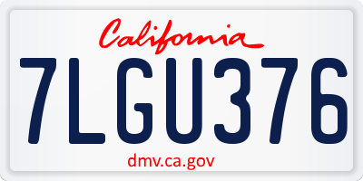 CA license plate 7LGU376
