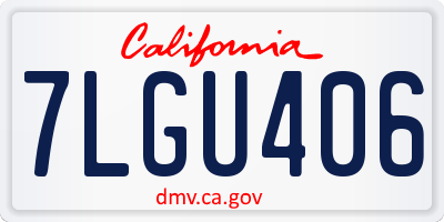 CA license plate 7LGU406