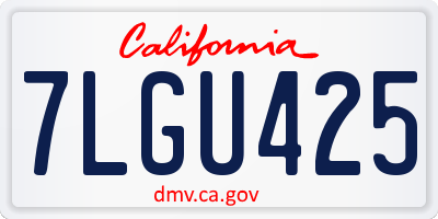 CA license plate 7LGU425