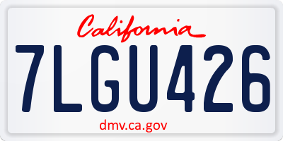 CA license plate 7LGU426