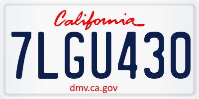 CA license plate 7LGU430
