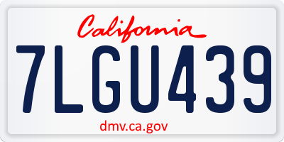 CA license plate 7LGU439