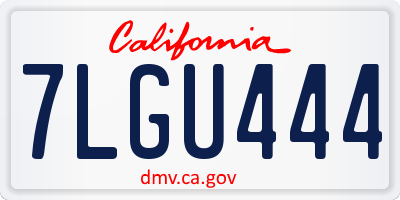 CA license plate 7LGU444