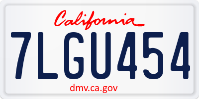 CA license plate 7LGU454