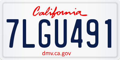 CA license plate 7LGU491