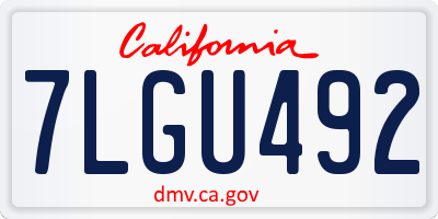 CA license plate 7LGU492