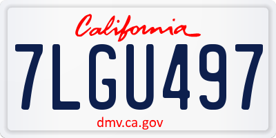 CA license plate 7LGU497